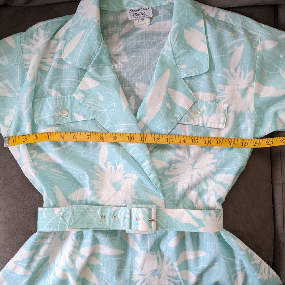 90s Vtg Spring Easter Dress Stuart Alan Petites Belted Dress With Pockets! - Picture 5 of 10